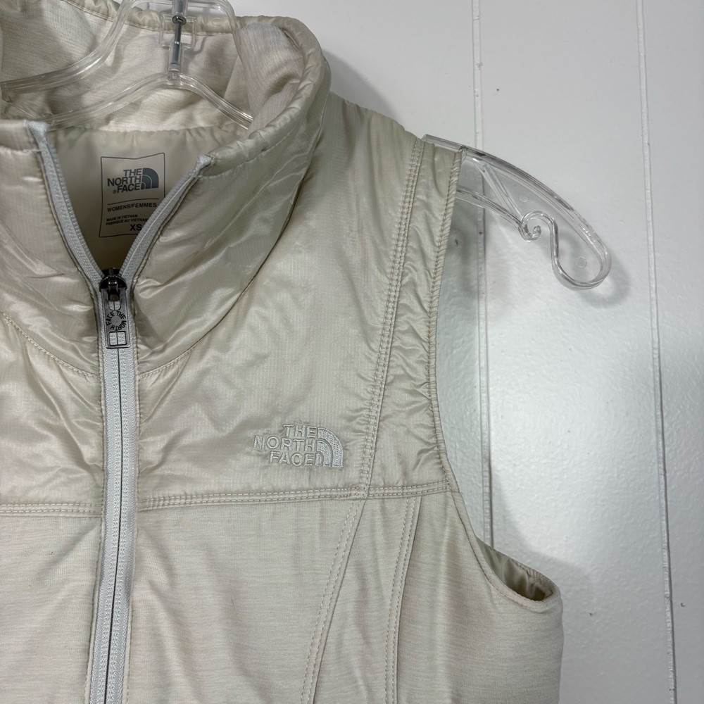 The North Face Pseudio Beige Off White Puffer Vest Hybrid Tech Fabric XS Outdoor - Picture 2 of 6
